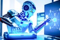 development of new science and technology tools and innovation with artificial intelligence smart robot, new technologies concept