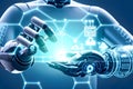 development of new science and technology tools and innovation with artificial intelligence smart robot, new technologies concept
