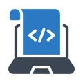 Development page glyph flat vector icon