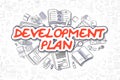 Development Plan - Doodle Red Inscription. Business Concept. Royalty Free Stock Photo