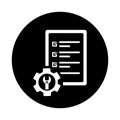 Development, policies, regulation, rule, rules icon. Black vector sketch.