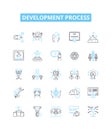 Development process vector line icons set. Process, Development, Planning, Implementation, Design, Management, Analysis Royalty Free Stock Photo