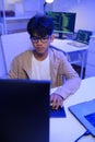 Development programmer working in website a software and coding technology Royalty Free Stock Photo