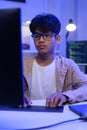 Development programmer working in website a software and coding technology Royalty Free Stock Photo