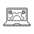 Development, programming, software, setting line icon. Outline vector. Royalty Free Stock Photo