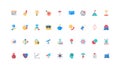 Development strategy for enterprise, startup project, corporate company color icon set