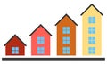 development successful grow concept with houses diagram