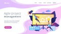 Agile project managementconcept landing page.