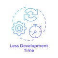 Less development time blue gradient concept icon Royalty Free Stock Photo