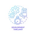 Development time limit blue gradient concept icon Royalty Free Stock Photo