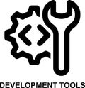 development tools, tools, programming tools, app development, software maintenance, software development outline icon