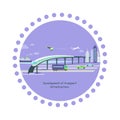 Development of Transport Infrastructure Icon Flat