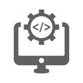 Development, website, code icon. Gray vector graphics Royalty Free Stock Photo