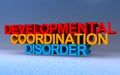 developmental coordination disorder on blue Royalty Free Stock Photo