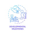Developmental milestones blue gradient concept icon