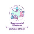 Developmental milestones concept icon