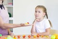 Developmental and speech therapy classes with a child-girl