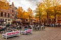 Historic square with bars and restaurants in the ancient city ce