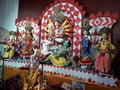 Devi Durga with her family during sarod Durgotsob Royalty Free Stock Photo