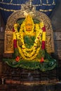 Devi Ranganayaki after Abisheka ceremony at Chennakeshava Temple in Belur, India