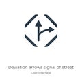 Deviation arrows signal of street icon vector. Trendy flat deviation arrows signal of street icon from user interface collection