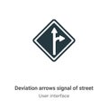 Deviation arrows signal of street vector icon on white background. Flat vector deviation arrows signal of street icon symbol sign