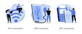 Device connectivity abstract concept vector illustrations.