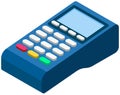 Device for contactless payment with buttons. Pos terminal, NFC technology, pay for purchases Royalty Free Stock Photo