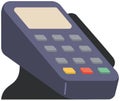 Device for contactless payment with buttons. Pos terminal, NFC technology, pay for purchases Royalty Free Stock Photo