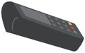 Device for contactless payment with buttons. Pos terminal, NFC technology, pay for purchases Royalty Free Stock Photo