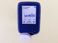 Device for continuous glucose monitoring Ã¢â¬â CGM and white sensor on yellow background. Insulin depend