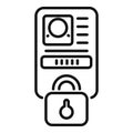 Device data password icon outline vector. Legal key