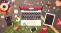 Device Electronics Gadget New Year Concept Laptop Phone Tablet Christmas Gift Decoration