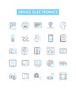 Device electronics vector line icons set. Electronics, Device, Computing, Gadgets, Smartphones, Tablets, Computers
