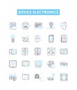 Device electronics vector line icons set. Electronics, Device, Computing, Gadgets, Smartphones, Tablets, Computers