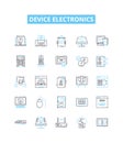 Device electronics vector line icons set. Electronics, Device, Computing, Gadgets, Smartphones, Tablets, Computers Royalty Free Stock Photo