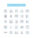 Device electronics vector line icons set. Electronics, Device, Computing, Gadgets, Smartphones, Tablets, Computers