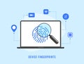 Device fingerprints concept. Web browser fingerprinting data for remote device identification assimilated using an Royalty Free Stock Photo