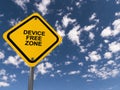 device free zone traffic sign on blue sky