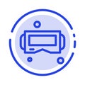 Device, Glasses, Google Glass, Smart Blue Dotted Line Line Icon