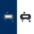 Device, Glasses, Google Glass, Smart  Icons. Flat and Line Filled Icon Set Vector Blue Background Royalty Free Stock Photo