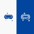 Device, Glasses, Google Glass, Smart Line and Glyph Solid icon Blue banner Line and Glyph Solid icon Blue banner