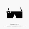 Device, Glasses, Google Glass, Smart solid Glyph Icon vector Royalty Free Stock Photo