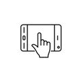 Device, hands, holding outline icon. Element of simple icon for websites, web design, mobile app, info graphics. Signs and symbols Royalty Free Stock Photo