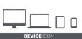 Device icon: Computer, laptop, tablet and smartphone set. EPS 10 Royalty Free Stock Photo