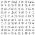 Device Icons Pack. Electronics icons. Paper work icons. Thin line icons set. Flat icon collection set. Simple vector icons Royalty Free Stock Photo