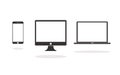 Device Icons: smartphone, desktop computer and laptop