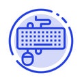 Device, Interface, Keyboard, Mouse, Obsolete Blue Dotted Line Line Icon