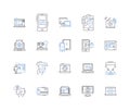 Device line icons collection. Technology, Innovation, Portable, Efficient, Practical, Advanced, Versatile vector and