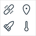 device line icons. linear set. quality vector line set such as temperature, rocket, location